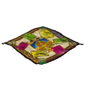 ATELIER VERSACE Multicolored Pleted Silk Egyptian Historical Monuments SQR35" G